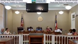 [Georgia needs better economics, for forestry & rural south Georgia, Drew Jones, Charlton Co. Commission, Okefenokee Swamp & blackwater rivers]