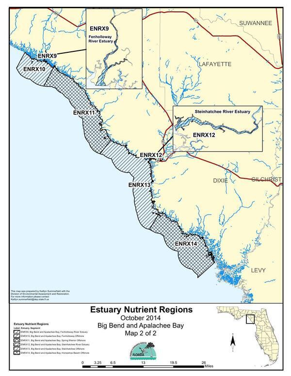 Estuary Nutrient Regions, October 2014, Big Bend and Apalachee Bay, Map 2 of 2