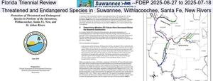 [Florida Triennial Review --FDEP 2025-06-27 to 2025-07-18, Threatened and Endangered Species in Suwannee, Withlacoochee, Santa Fe, New Rivers]