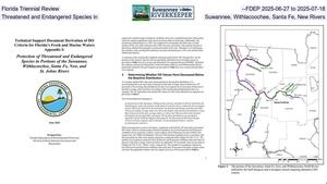 [Florida Triennial Review --FDEP 2025-06-27 to 2025-07-18, Threatened and Endangered Species in Suwannee, Withlacoochee, Santa Fe, New Rivers]