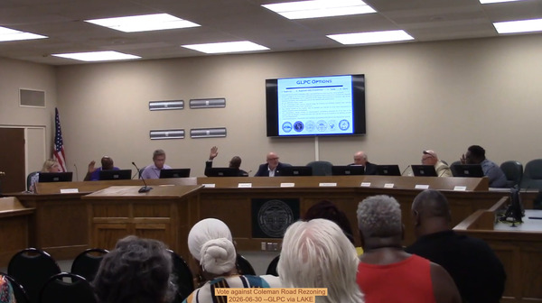 Vote against Coleman Road Rezoning 2026-06-30 --GLPC via LAKE