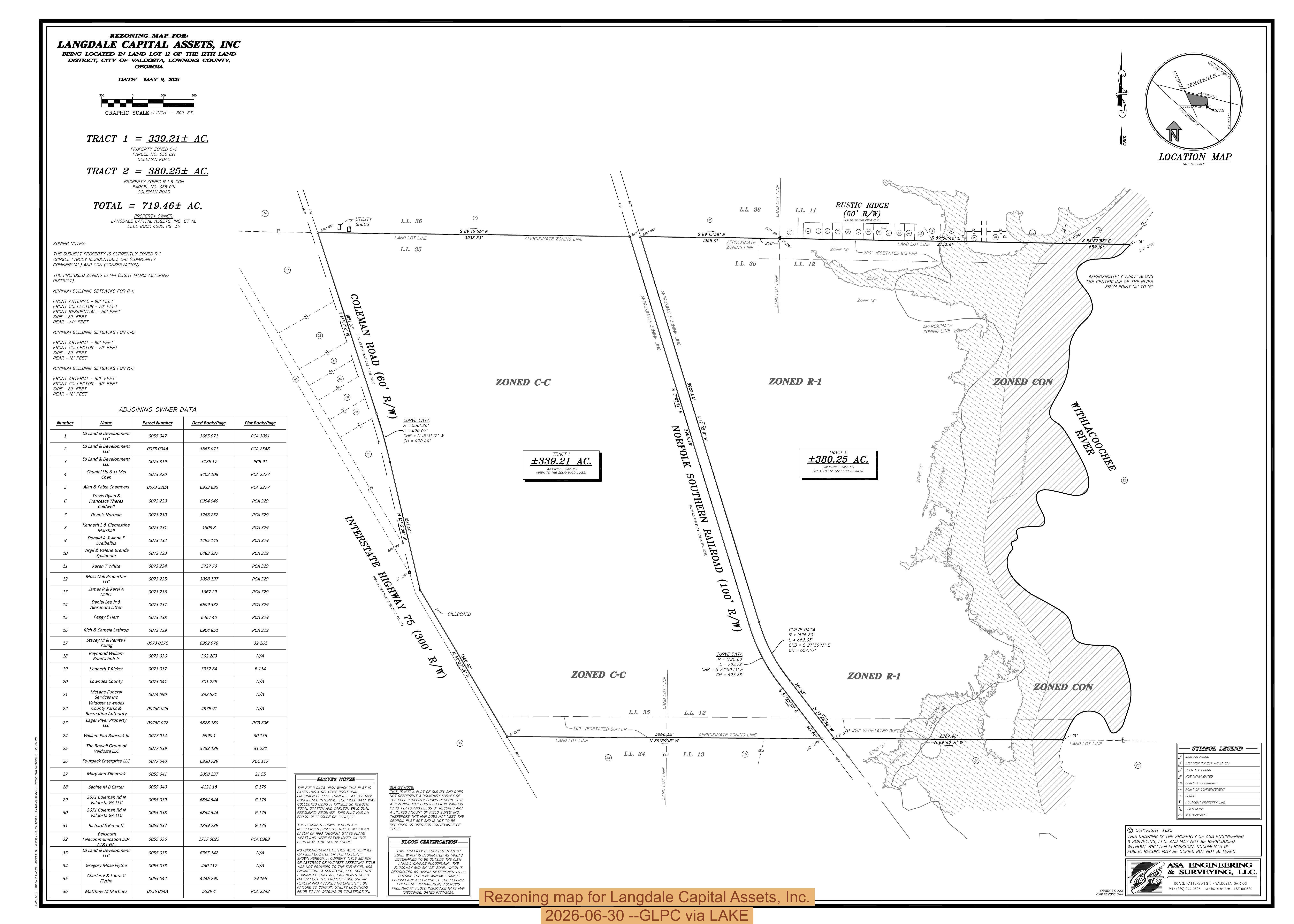 Rezoning map for Langdale Capital Assets, Inc., 2026-06-30 --GLPC via LAKE