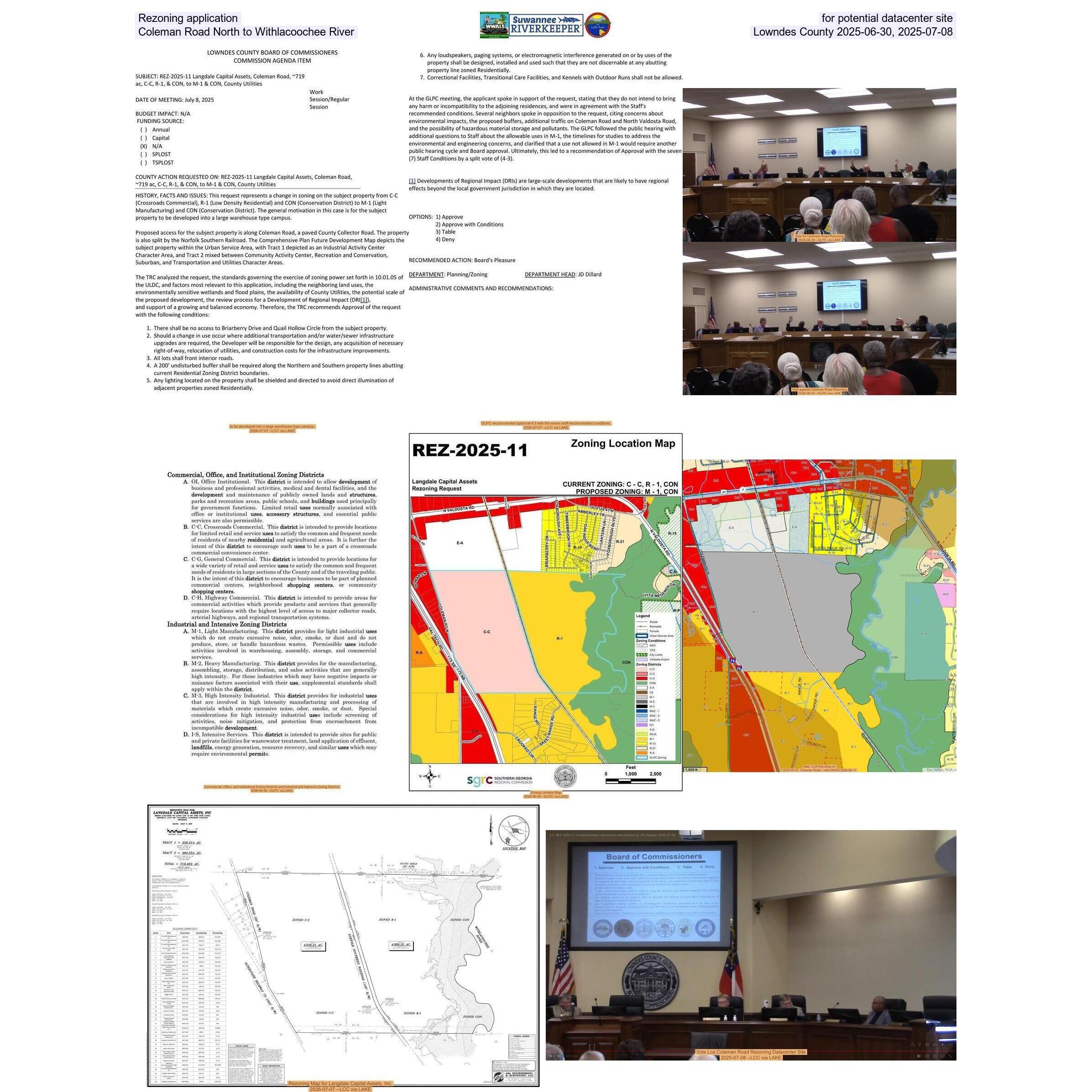 Rezoning application for potential datacenter site, Coleman Road North to Withlacoochee River, Lowndes County 2025-06-30, 2025-07-08