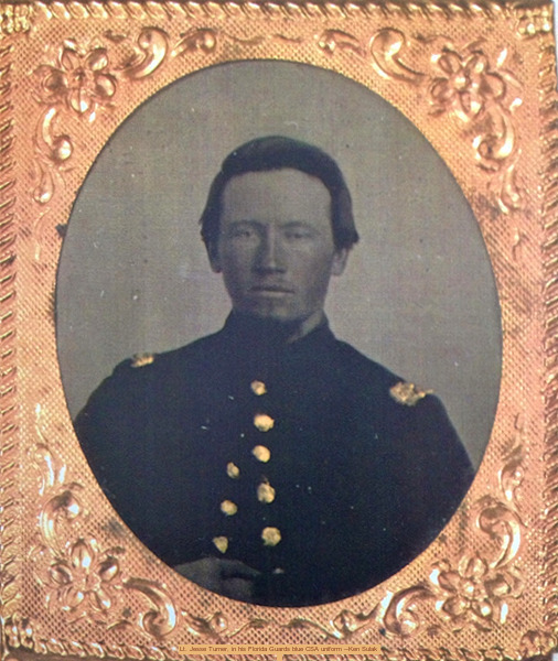 Lt. Jesse Turner, in his Florida Guards blue CSA uniform --Ken Sulak