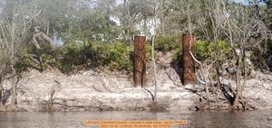 [Left bank (Columbia County), concrete in steel tubes --jsq for WWALS, 2021-12-16, 13:49:54, 30.5244430, -82.7278720]