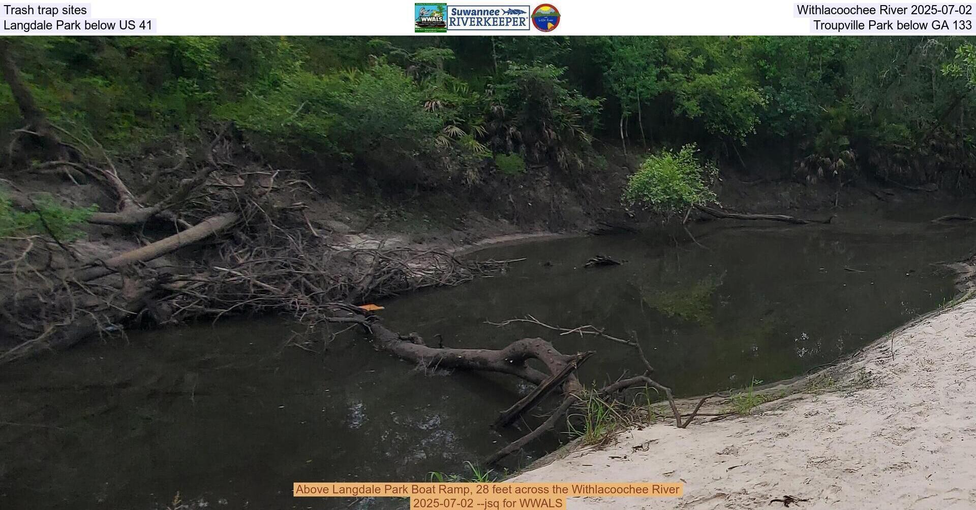 [Trash trap sites, Withlacoochee River 2025-07-02, Langdale Park below US 41, Troupville Park below GA 133]