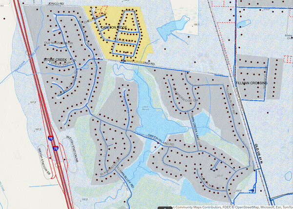 Map: Stone Creek Subdivision, 2025-07-08 --VALORGIS