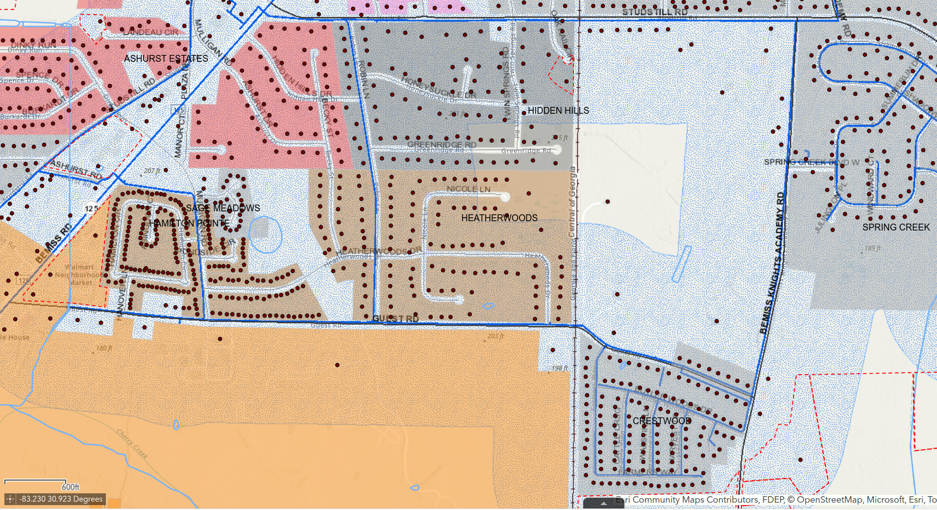 Map: Crestwood Subdivision, 2025-07-08 --VALORGIS
