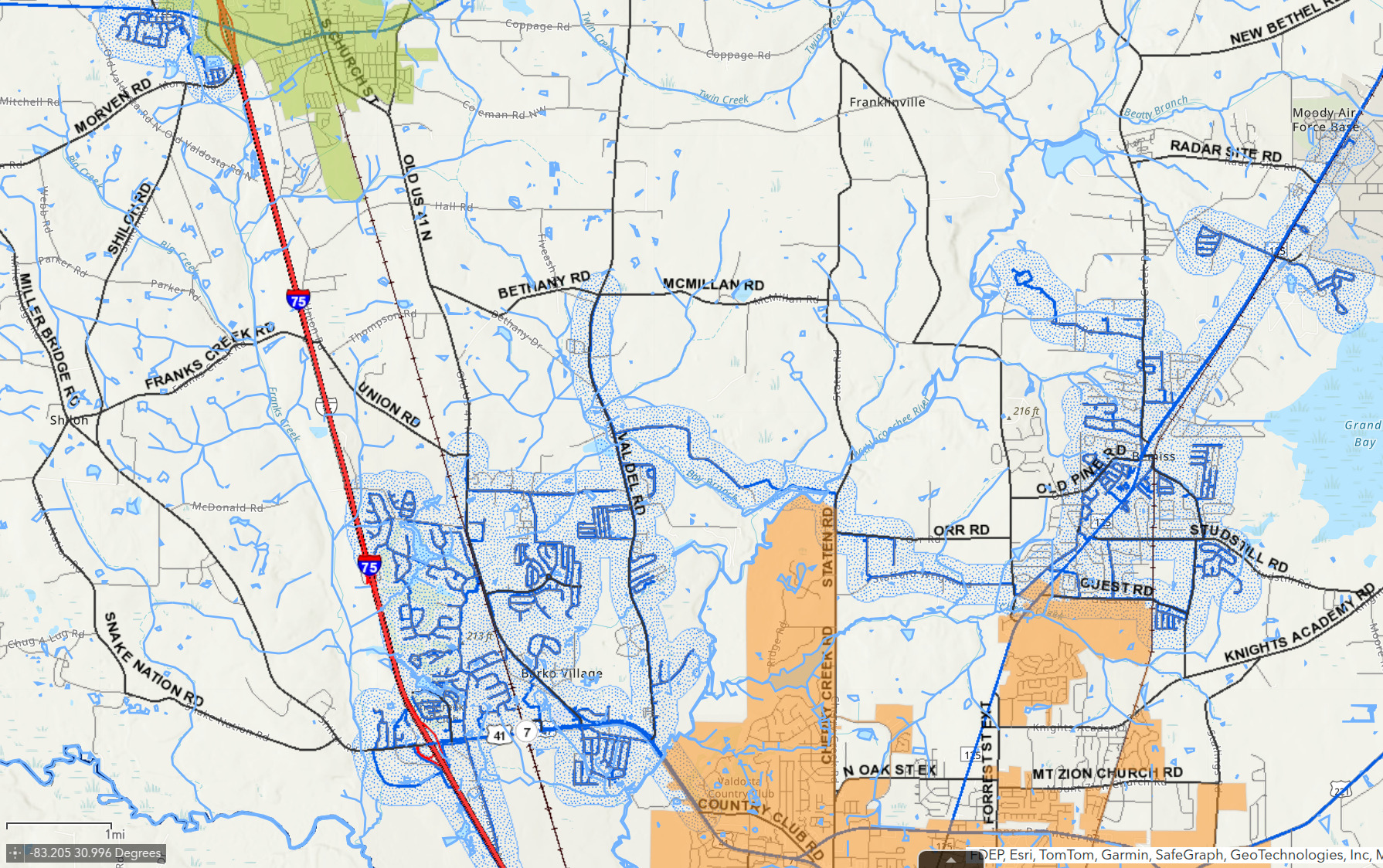 Map: Lowndes County North Water System, 2025-07-08 --VALORGIS