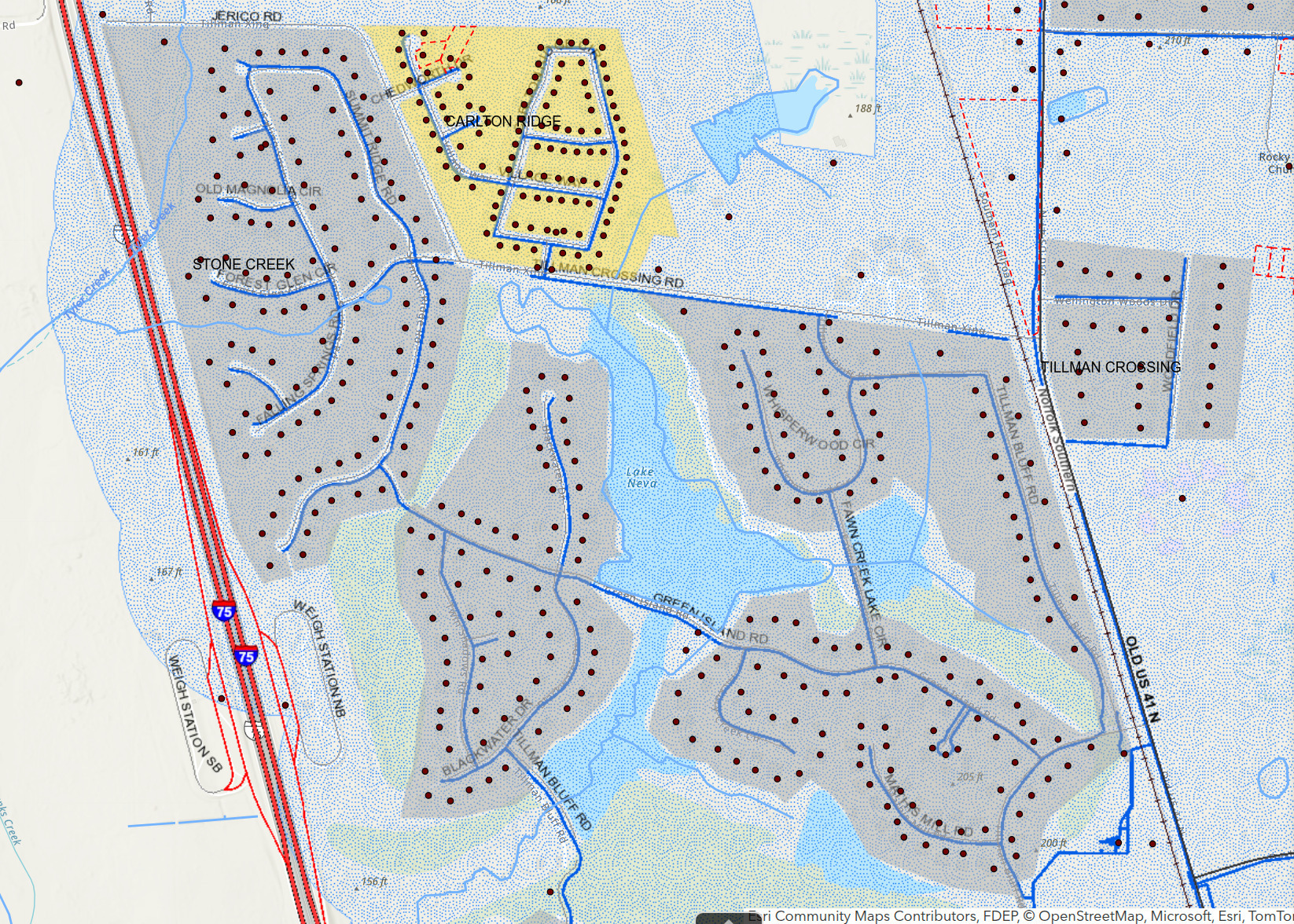 Map: Stone Creek Subdivision, 2025-07-08 --VALORGIS