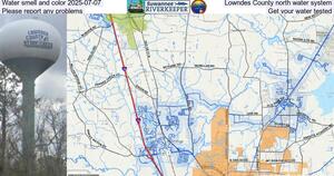 [Water smell and color 2025-07-07, Lowndes County north water system, Please report any problems, Get your water tested]