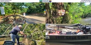 [Chainsaw upstream from Troupville Boat Ramp, Withlacoochee River, Saturday, July 12, 2025]