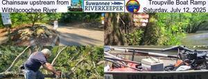 [Chainsaw upstream from Troupville Boat Ramp, Withlacoochee River, Saturday, July 12, 2025]