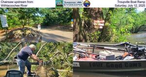 [Chainsaw upstream from Troupville Boat Ramp, Withlacoochee River, Saturday, July 12, 2025]