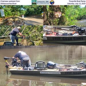 [Chainsaw upstream from Troupville Boat Ramp, Withlacoochee River, Saturday, July 12, 2025]