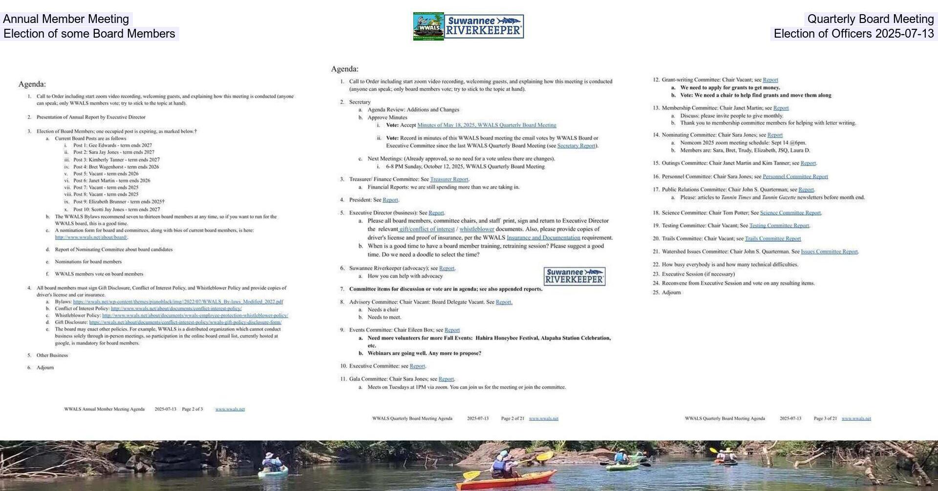 [Annual Member Meeting & Quarterly Board Meeting, Election of some Board Members, Election of Officers 2025-07-13]