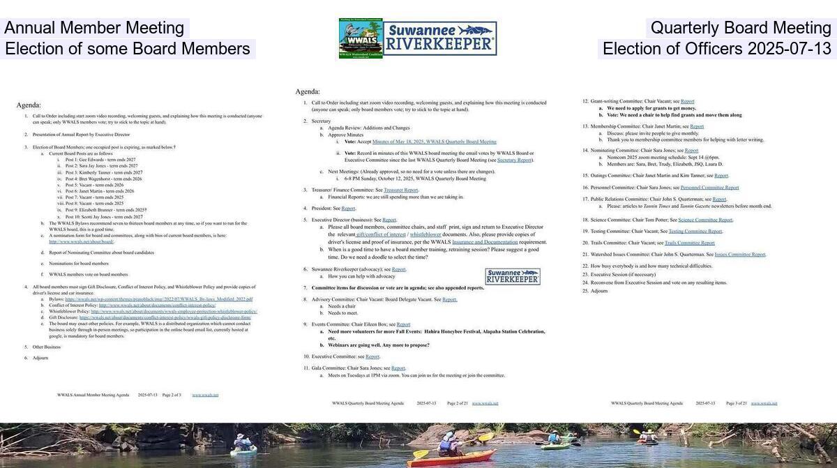 Annual Member Meeting & Quarterly Board Meeting, Election of some Board Members, Election of Officers 2025-07-13