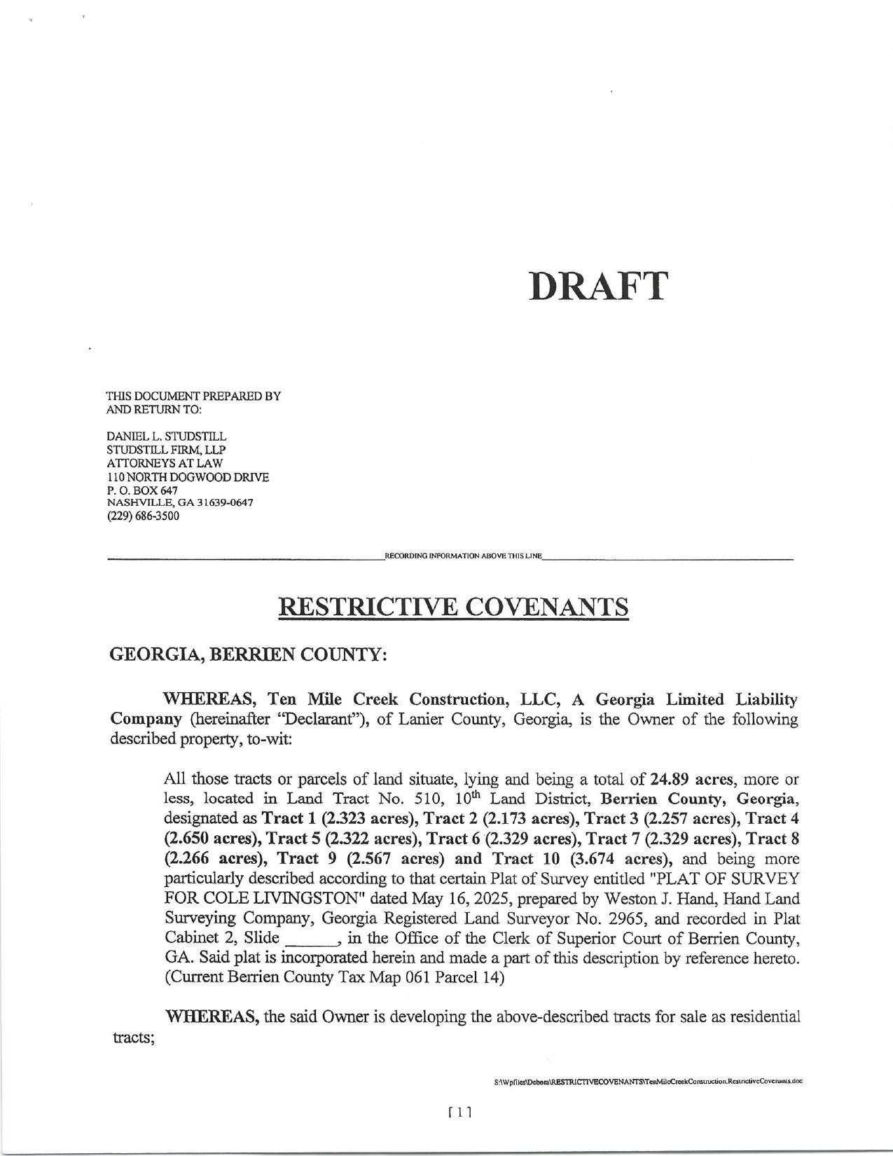 Restrictive Covenants