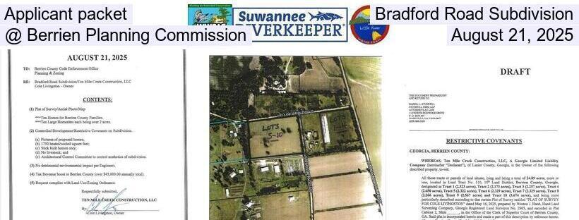 Applicant packet, Bradford Road Subdivision @ Berrien Planning Commission, August 21, 2025