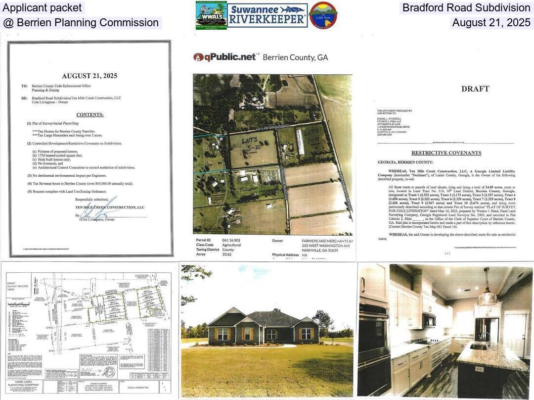 Applicant packet, Bradford Road Subdivision @ Berrien Planning Commission, August 21, 2025