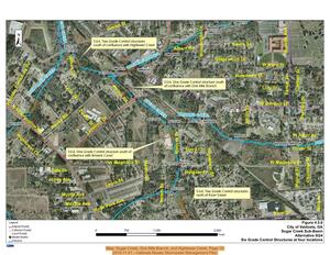 [Map: Sugar Creek, One Mile Branch, and Hightower Creek, Page 15, 2010-11-01 --Valdosta Master Stormwater Management Plan]