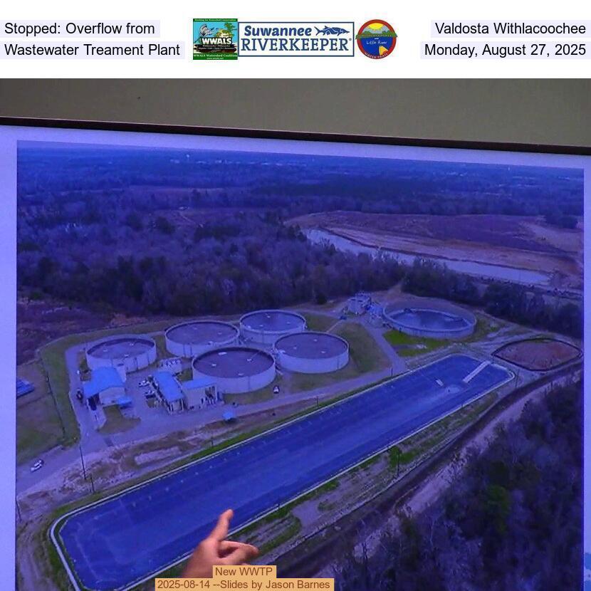 Stopped: Overflow from Valdosta Withlacoochee Wastewater Treament Plant, Monday, August 27, 2025