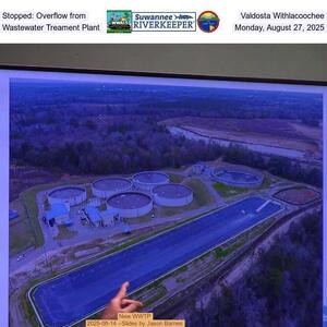 [Stopped: Overflow from Valdosta Withlacoochee Wastewater Treament Plant, Monday, August 27, 2025]