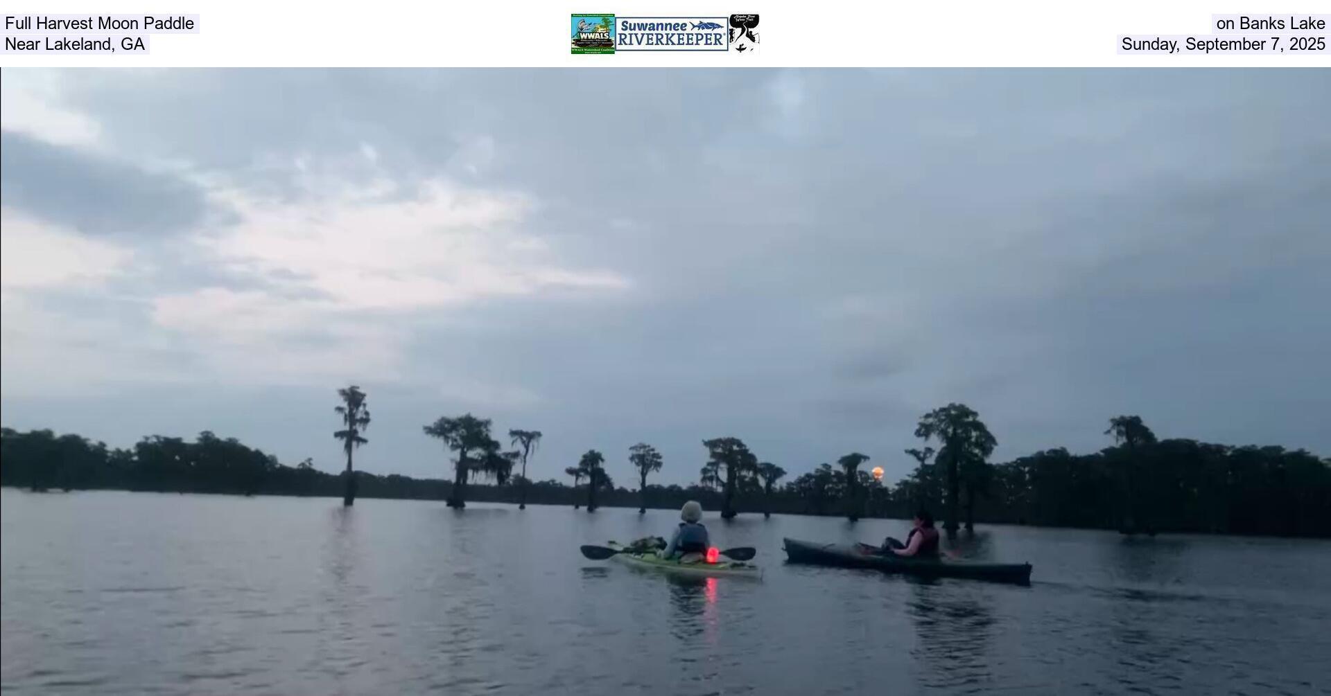 Full Harvest Moon Paddle on Banks Lake, Near Lakeland, GA, Sunday, September 7, 2025