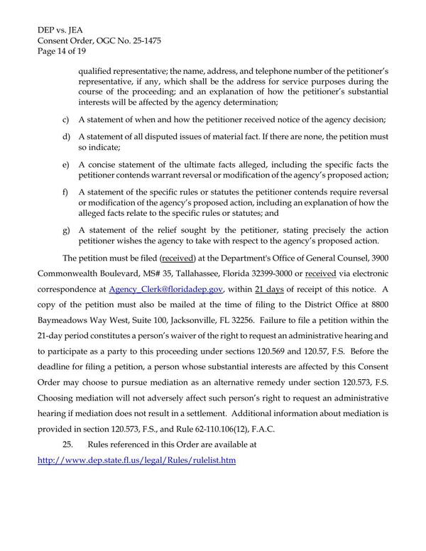 Rules referenced in this Order are available at http://www.dep.state.fl.us/legal/Rules/rulelist.htm