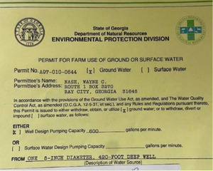 [Wayne Nash Well Permit: 600 gallons per minute, 2025-09-18 --Lisa Sumner for Wayne Nash]
