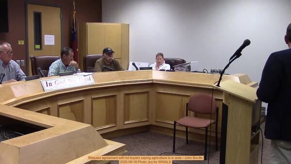 Movie: Request agreement with lot buyers saying agriculture is in area --John Beville 2025-09-18 Photo: jsq for WWALS