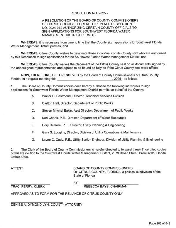 Resolution about SWFWMD