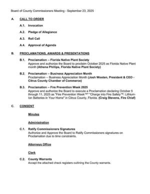 [A. Order, B. Proclamations, C. Consent]