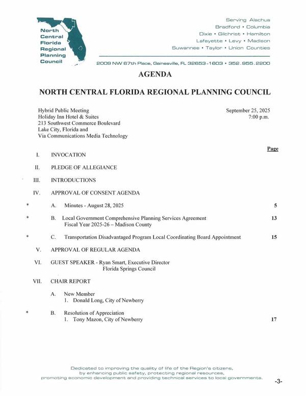 Agenda, 2025-09-25 --NCFRPC