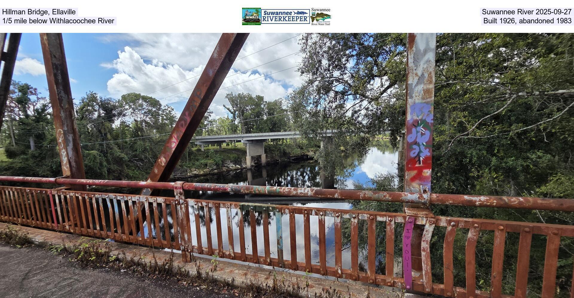 [Hillman Bridge, Ellaville, Suwannee River 2025-09-27, 1/5 mile below Withlacoochee River, Built 1926, abandoned 1983]