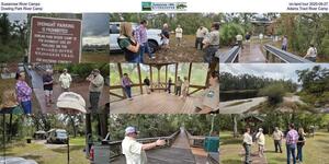 [Suwannee River Camps, on-land tour 2025-09-27, Dowling Park River Camp, Adams Tract River Camp]