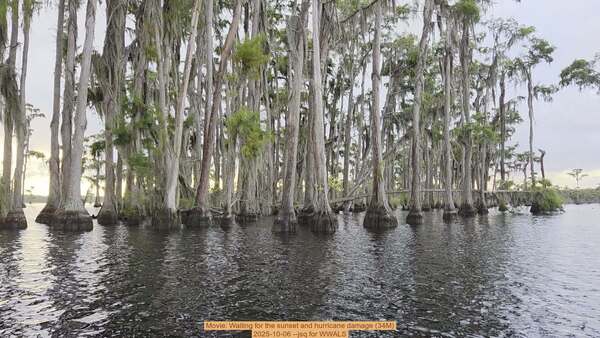 Movie: Waiting for the sunset and hurricane damage (34M), 2025-10-06 --jsq for WWALS
