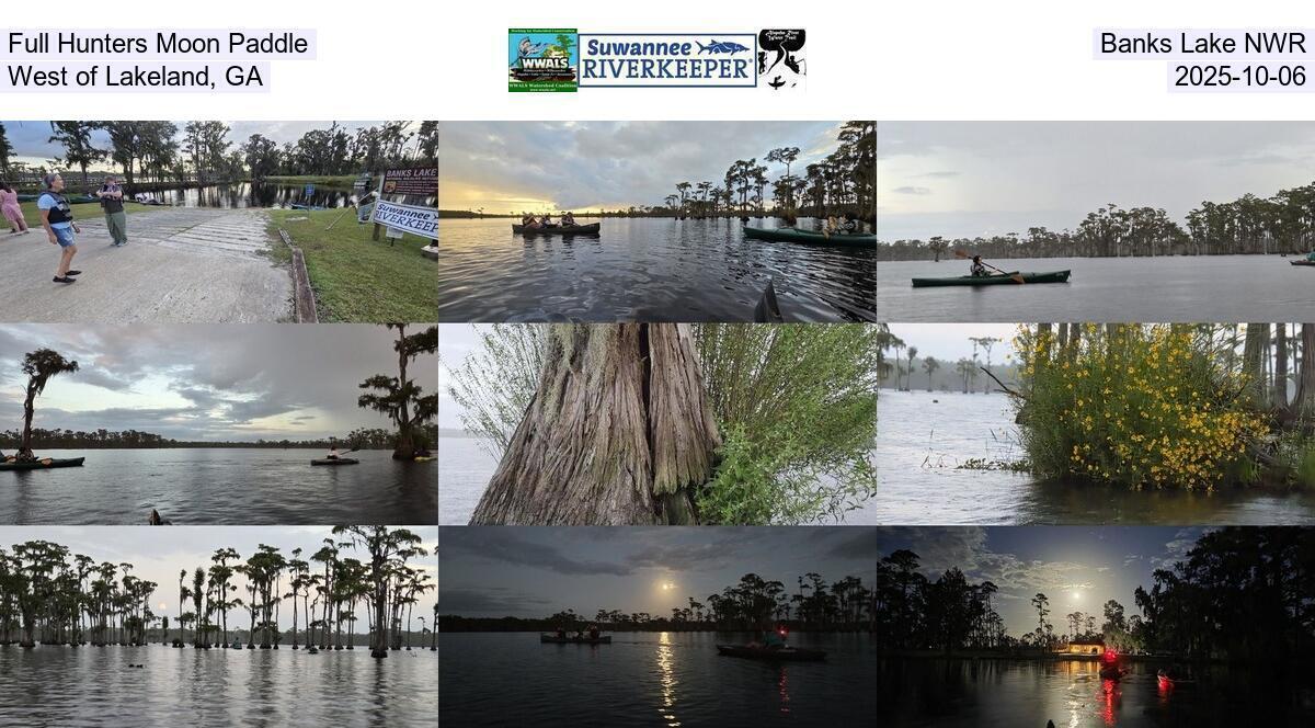 Full Hunters Moon Paddle, Banks Lake NWR, West of Lakeland, GA, 2025-10-06