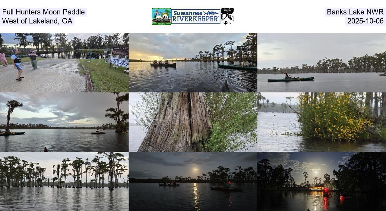 Full Hunters Moon Paddle, Banks Lake NWR, West of Lakeland, GA, 2025-10-06