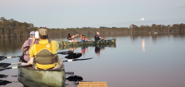 [Moon in cloud and canoes, 2023-10-28 --jsq for WWALS]