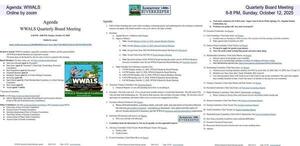 [Agenda: WWALS, Quarterly Board Meeting , Online by zoom, 6-8 PM, Sunday, October 12, 2025]