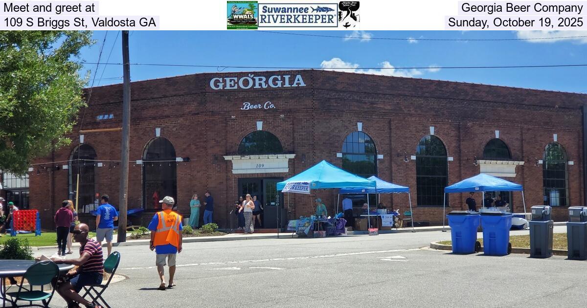 Meet and greet at Georgia Beer Company, 109 S Briggs St, Valdosta GA, Sunday, October 19, 2025