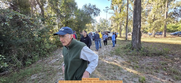 Bret Wagenhorst, 2025:11:01 09:41:25, 30.5675476, -83.0354325 --jsq for WWALS