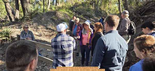 Byron Herder invites us to the Alapaha River Rise, 2025:11:01 10:29:57, 30.5817478, -83.0515863 --jsq for WWALS