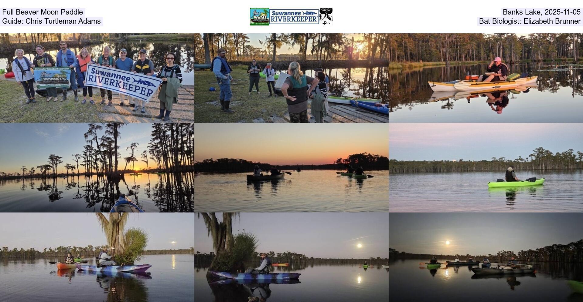 Full Beaver Moon Paddle, Banks Lake, 2025-11-05, Guide: Chris Turtleman Adams, Bat Biologist: Elizabeth Brunner