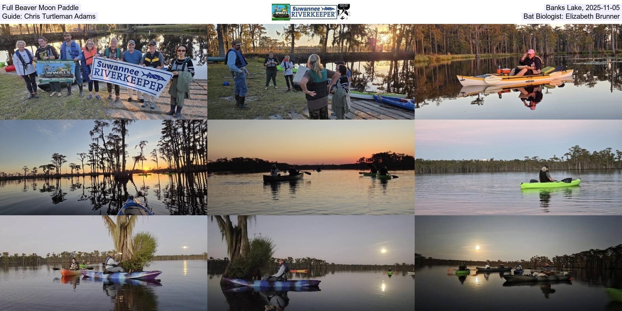 Full Beaver Moon Paddle, Banks Lake, 2025-11-05, Guide: Chris Turtleman Adams, Bat Biologist: Elizabeth Brunner