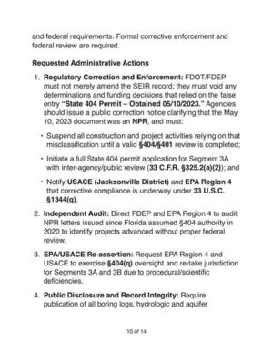 [Requested Administrative Actions]