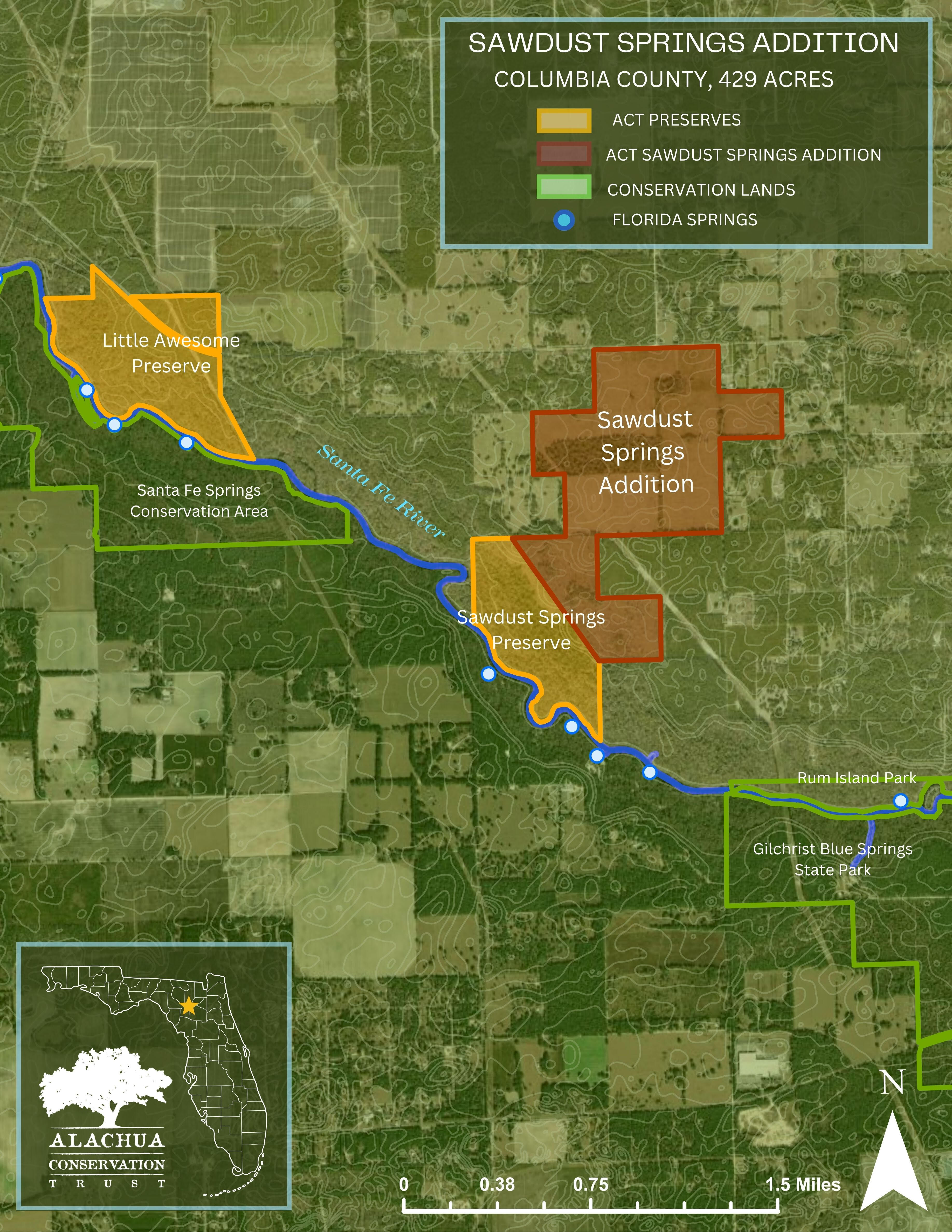 Map: Sawdust Springs Addition, 2025-11-10 --Alachua Conservation Trust