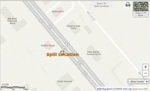 [Map: Chiefland Spill Location, 2025-11-12 --FDEP]