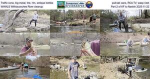 [Traffic cone, big metal, tire, rim, antique bottles, pull-tab cans, RCA TV, wasp nest, WWALS Withlacoochee River cleanup, Part 2 of KF to Nankin 2025-11-22]